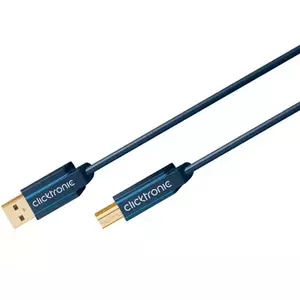 ClickTronic 3m USB 2.0 A/B m/m USB cable USB A USB B Blue