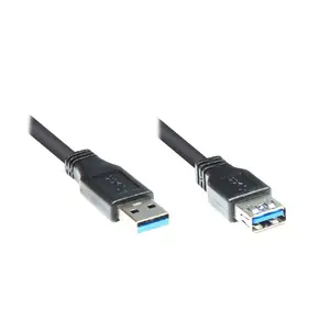 USB кабель Alcasa 2711-S02 USB 3.2 Gen 1 1.8 м Черный