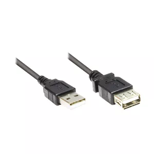 USB Cable Alcasa USB 2.0 AM/AF 0.6m Black