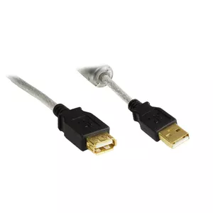 USB Cable Alcasa 2511-5TQ 5m USB 2.0 A to A Black Transparent