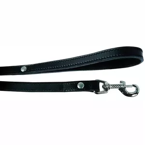 LEATHER LINED LEAD 1M/16MM BLK