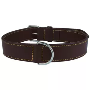 LEATHER LINED COLLAR 35MM BRN