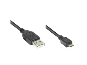 Кабель USB 2.0 Good Connections Alcasa 2510-MB001 USB A - Micro-USB B штекер-штекер черный 0.15 м с магнитным экранированием