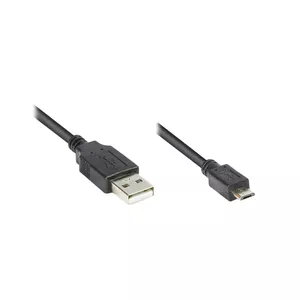 Alcasa 2510-MB02 USB kabelis USB 2.0 1,8 m USB A Micro-USB B Melns