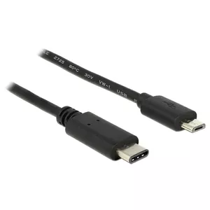 USB Cable DeLOCK 0.5m USB2.0-C Micro-USB B Black