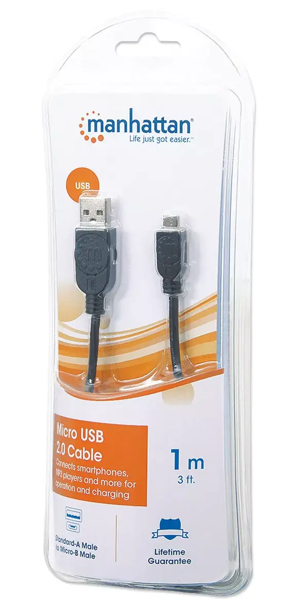 MANHATTAN USB‑A uz Micro‑USB kabelis 393874 Photo 4