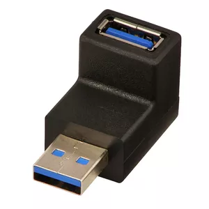 Адаптер USB Lindy 71260 90 градусов вниз Тип A Мужской к Женскому Правый Угол