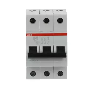 ABB SH203-C40 Miniature Circuit Breaker, 3-Pole, 40A, Type C