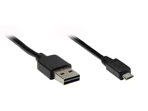 Good Connections Alcasa USB 2.0 A to Micro-USB B Cable Male to Male Gold-Plated Contacts Black 1 m