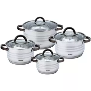 Klausberg KB 7701 Stainless Steel Cookware Set, 16/18/20/24 cm