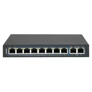 AVIZIO Switch 8x RJ45 PoE 1Gb/s + 2x RJ45 Uplink 1Gb/s network switch, 8 PoE ports, 2 uplink ports