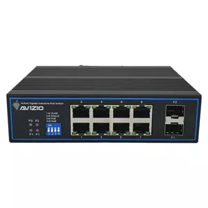 AVIZIO Switch AV-SU8GP2FI 8-Port RJ45 PoE 1Gb/s with 2 SFP Uplink 1Gb/s Ports