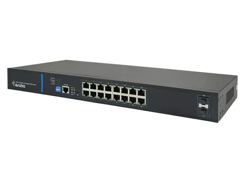 AVIZIO Switch 16x RJ45 PoE + 2x SFP 1 Гбит/с Photo 2