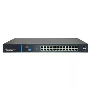 AVIZIO Switch AV-SU24GP2F with 24x RJ45 PoE 1Gb/s ports and 2x SFP Uplink 1Gb/s ports