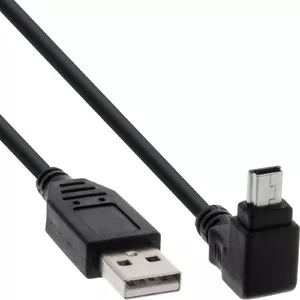 USB Type A male / Mini 5pin male up angled 90° black 0.5m InLine 34105