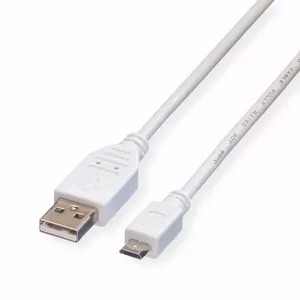 Value 11.99.8751 USB kabelis 0,15 m USB 2.0 USB A Micro-USB B Balts