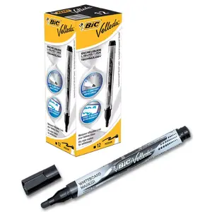 Marķieris BIC 902088 — iepakojums 12 gab., apaļš gals, melna tinta