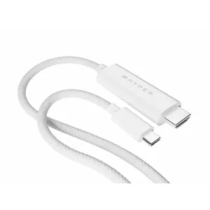 HYPER HyperDrive USB-C uz HDMI kabelis 4K60Hz 2.5m balts