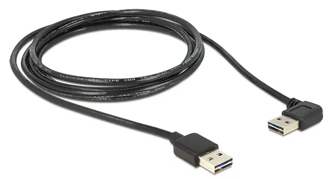 USB kabelis DeLOCK 3m USB 2.0 A m/m 90° Photo 2