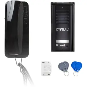 Intercom CYFRAL Cosmo 1-tenant cassette black with unifon black