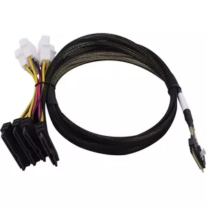 SAS cable MICROCHIP 2305300-R SlimSAS ×8 (SFF-8654) to 2× 4SFF-8639 (U.3) 0.8 m Black