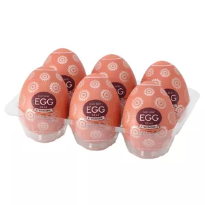 Masturbator TENGA Silicone White Egg Gear Stronger disposable handjob masturbator, 7 cm, 6 pcs