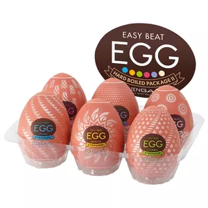 Disposable TENGA Silicone White Egg Masturbator, set of 6, 7 cm stretchable, TPE/PP