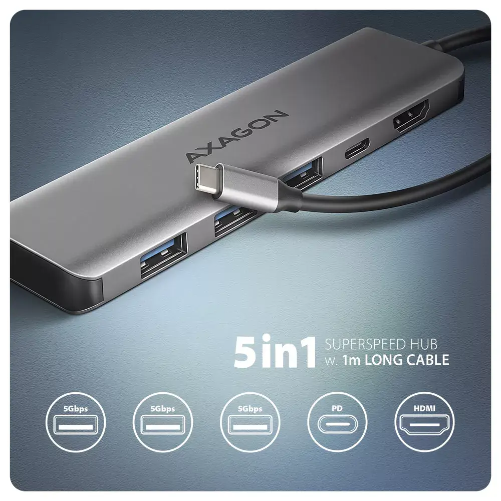 USB-C хаб Axagon HMC-5H Photo 2