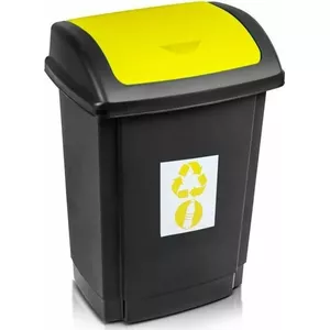 Trash bin Plast Team tilt-top 25 L yellow model TEA000445
