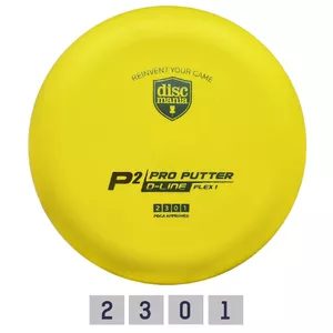 Discgolf DISCMANIA Putters D-LINE P2 FLEX 1 Yellow 2/3/0/1