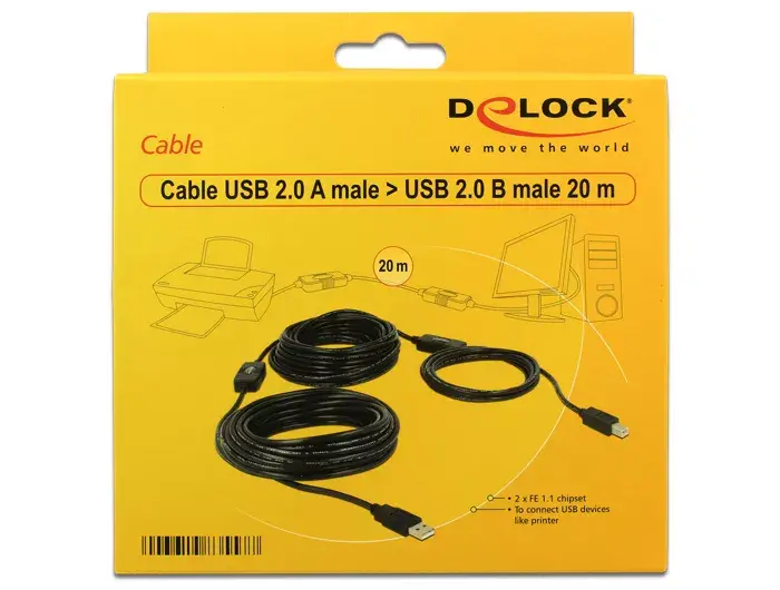 USB kabelis DeLOCK 20m USB2.0-A - USB2.0-B Photo 2