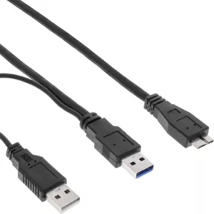 InLine USB 3.2 Gen.1 Y-Cable 2x Type A male / Micro B male black 1.5m