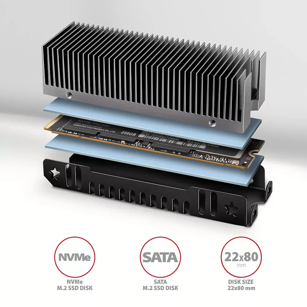 Siltuma izkliedētājs Axagon CLR-M2XT M.2 SSD Photo 2