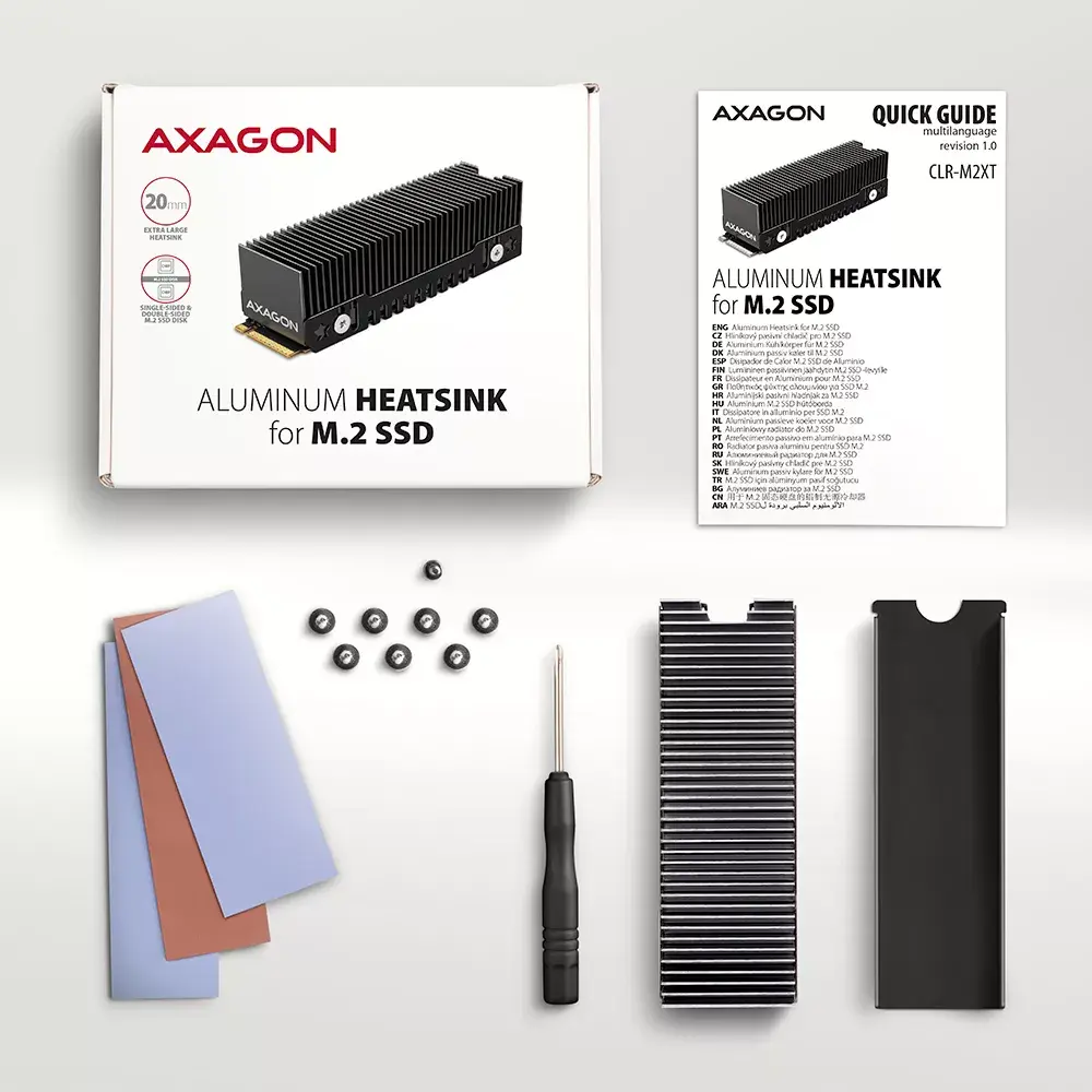 Siltuma izkliedētājs Axagon CLR-M2XT M.2 SSD Photo 5