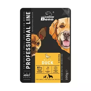 SUPER BENO Adult Small and medium Duck - Mitrā barība suņiem - 100 g