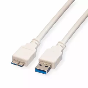 Value USB 3.0 Cable, A - Micro B, M/M 0.15m USB kabelis 0,15 m USB 3.2 Gen 1 (3.1 Gen 1) USB A Micro-USB B Balts