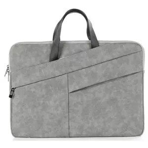 Laptop bag XO CB05 for 15-inch devices, gray, protective sleeve with handle and shoulder strap