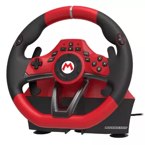 Hori Mario Kart Racing Wheel Pro Deluxe Melns, Sarkans USB Stūre + pedāļi Analogs Nintendo Switch