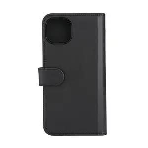 Wallet case DELTACO for iPhone 15 Plus with removable magnetic cover, black