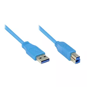 USB кабель EXSYS EX-K1620-0.5 USB 3.2 Gen 1 0.5м USB A USB B Синий