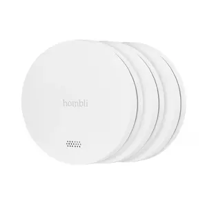 Дымовой датчик Hombli smarter Rauchmelder weiß 2+1 Promo Pack — оптический, беспроводной, питание 3 В, Ø12 см