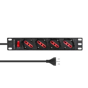 Lanview LVR-2MIT-SW-IT4 Strāvas sadales bloks Basic Vienfāzes 1U Melns ar 2m kabeli