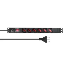Lanview LVR-2MIT-SW-IT6 Strāvas sadales bloks PDU Pamata Vienfāzes 1U Skapī montējams Melns ar 2m kabeli