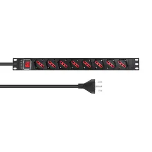 Lanview LVR-2MIT-SW-IT8 Strāvas sadales bloks Basic 1U Vienfāzes Melns 2 m Kabelis