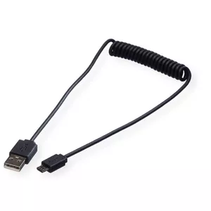 USB 2.0 Spiral Cable ROLINE A - Micro B M/M 1m