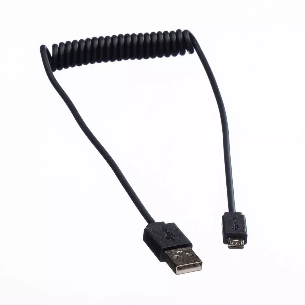 USB 2.0 Spiral Cable ROLINE A - Micro B M/M 1m Photo 3