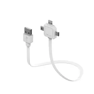 Allocacoc POWER USBCABLE mobilo telefonu kabelis Balts 0,8 m USB A Micro-USB B + Apple 30-pin + Samsung 30-pin