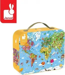 Jigsaw Puzzle Janod World Map 300 pieces in Carrying Case J02549