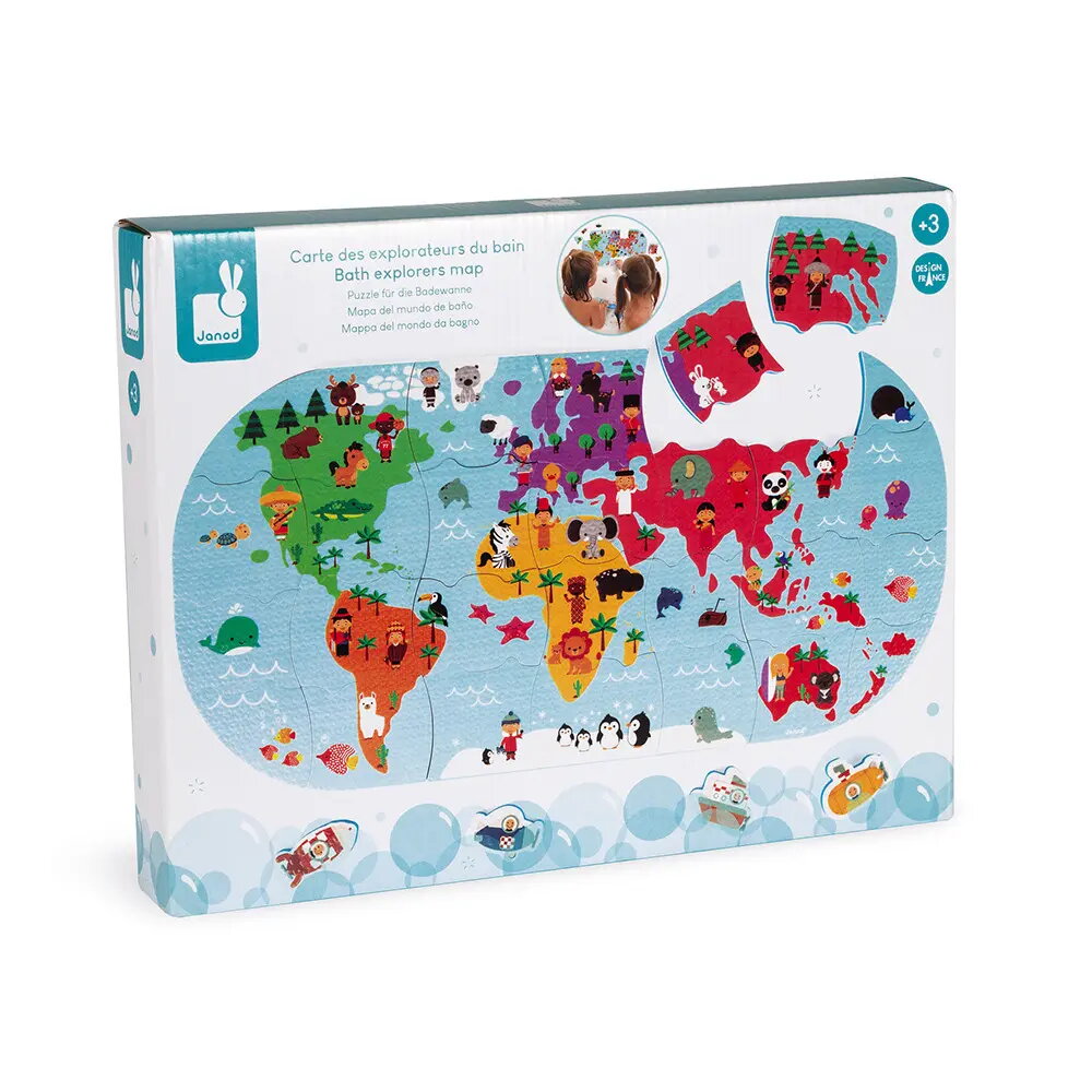 Janod Bath Explorers Map vannas puzle