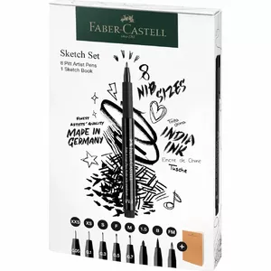 Faber-Castell 267102 fineliner Multi Black 8 pc(s) Round Point